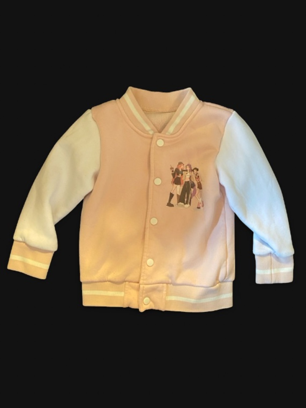 Pink & White Anime Girl Varsity Jacket